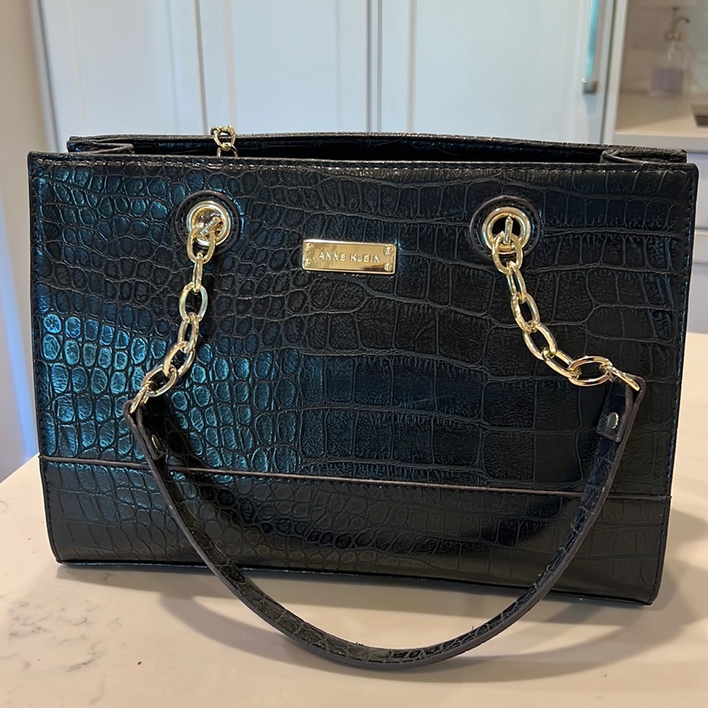 New Black Anne Klein “Coast is Clear” purse. Gold hardware. Never used